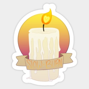 'Slow Burn' romance candle Sticker